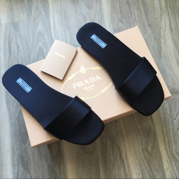 Prada blue satin slippers 6.5 nwt - Picture 2 of 5